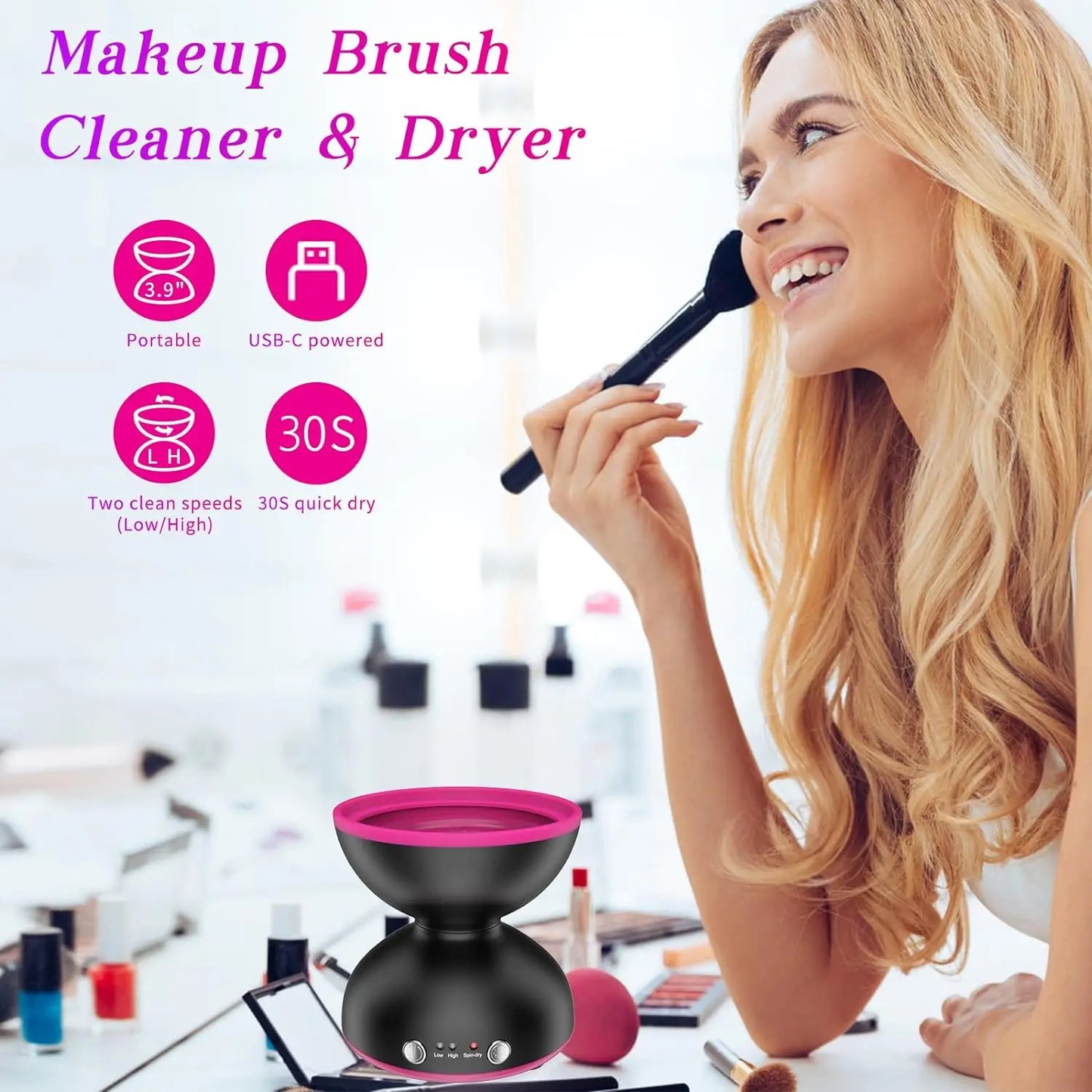 Two Gears Speed Makeup Brush Cleaner Machine,