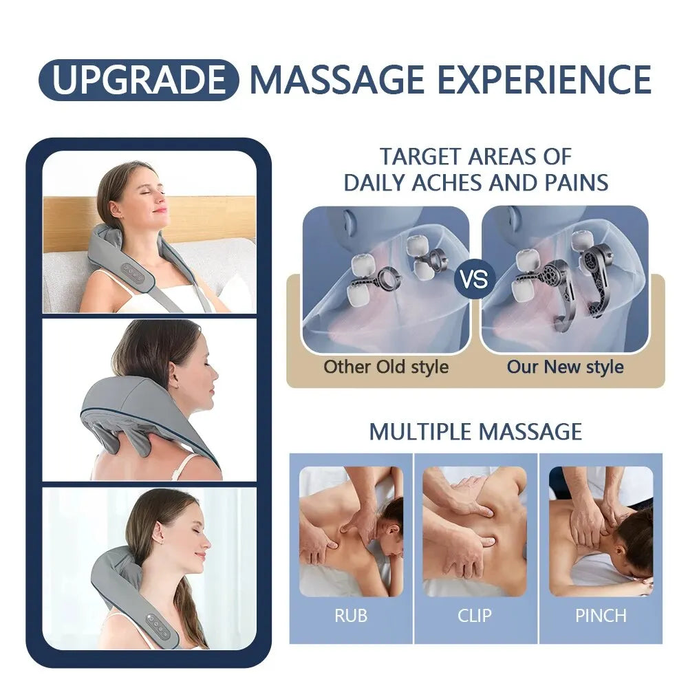 Prime Lifestyle Hub™ -Wireless Neck and Back Massager with Heat and Vibration