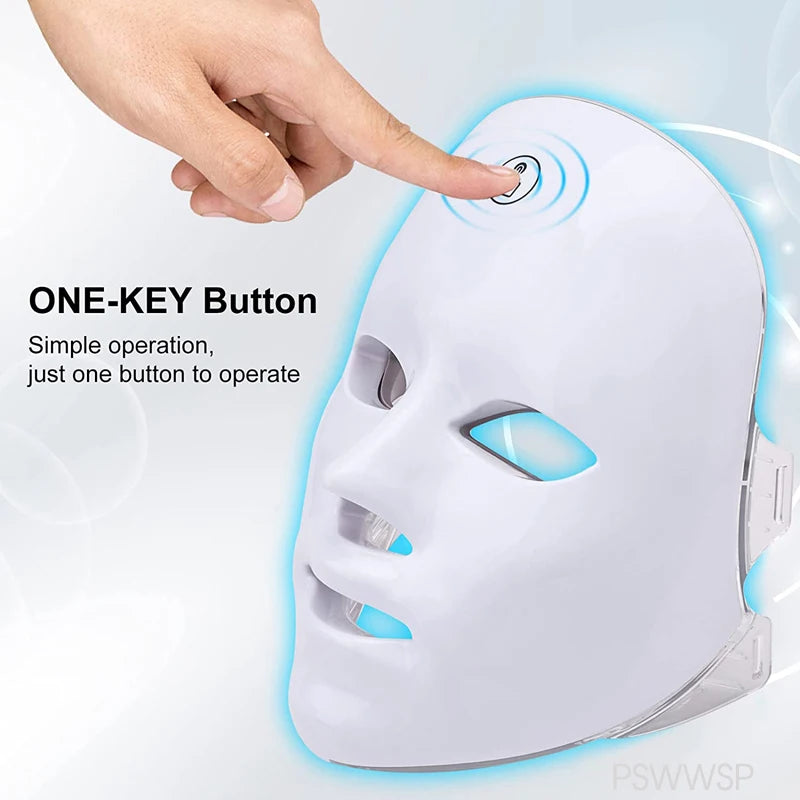 7 Colors LED Facial Mask Photon Therapy Face Skin Care Mask